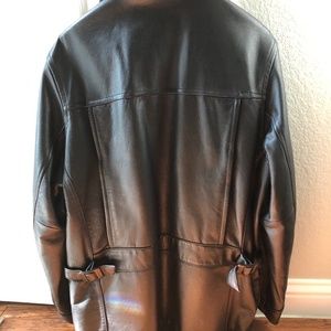 Kenneth Cole Reaction Mens Black Leather Jacket